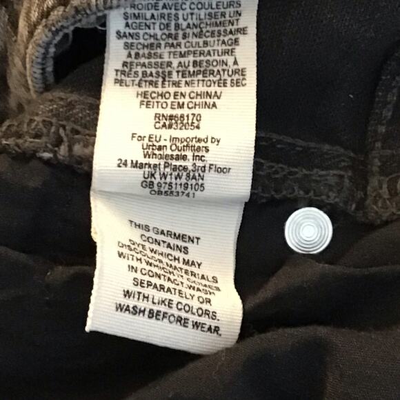 FREE PEOPLE Jeans Acid Wash Button Fly Raw Hem Ankle Dk Gray Skinny Jean sz 26 - Picture 8 of 11